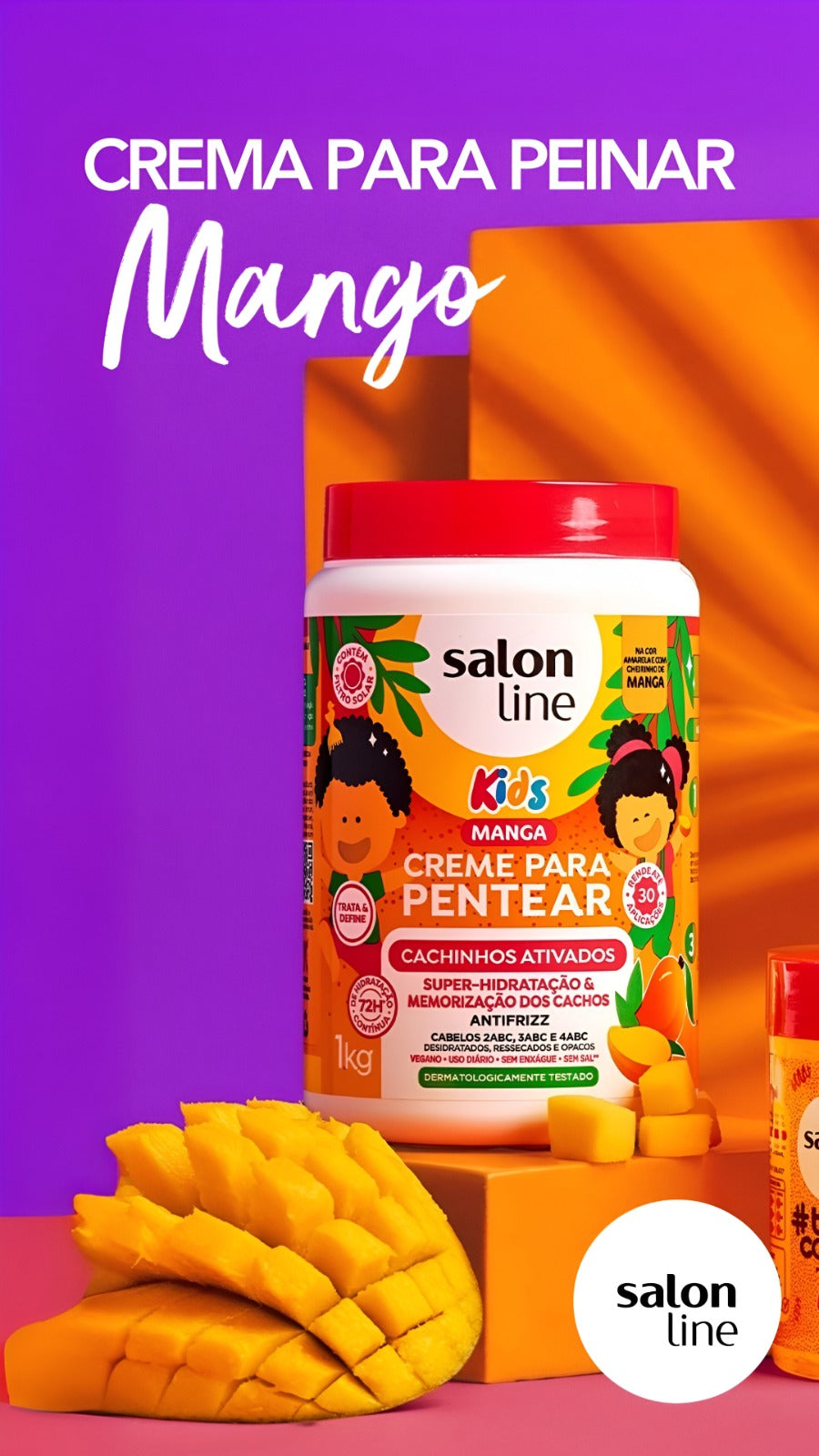 Crema para Peinar Manga Kids Cachinhos Ativados 1kg