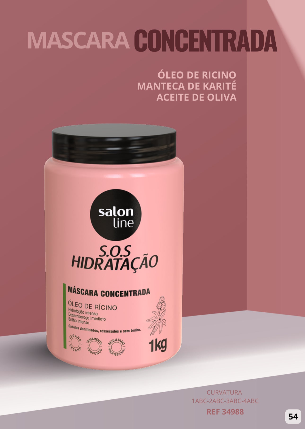 Máscarilla S.O.S Hidratação Óleo de Rícino Salon Line 1kg