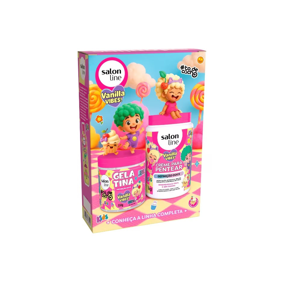 Kit Shampoo 300ml + Creme Multifuncional 300ml #todecacho Kids Vanilla Vibes!