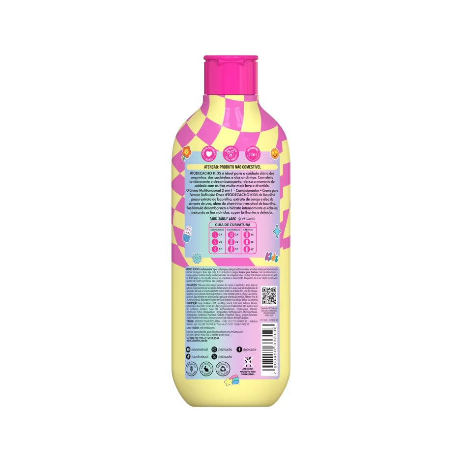 Kit Shampoo 300ml + Creme Multifuncional 300ml #todecacho Kids Vanilla Vibes!