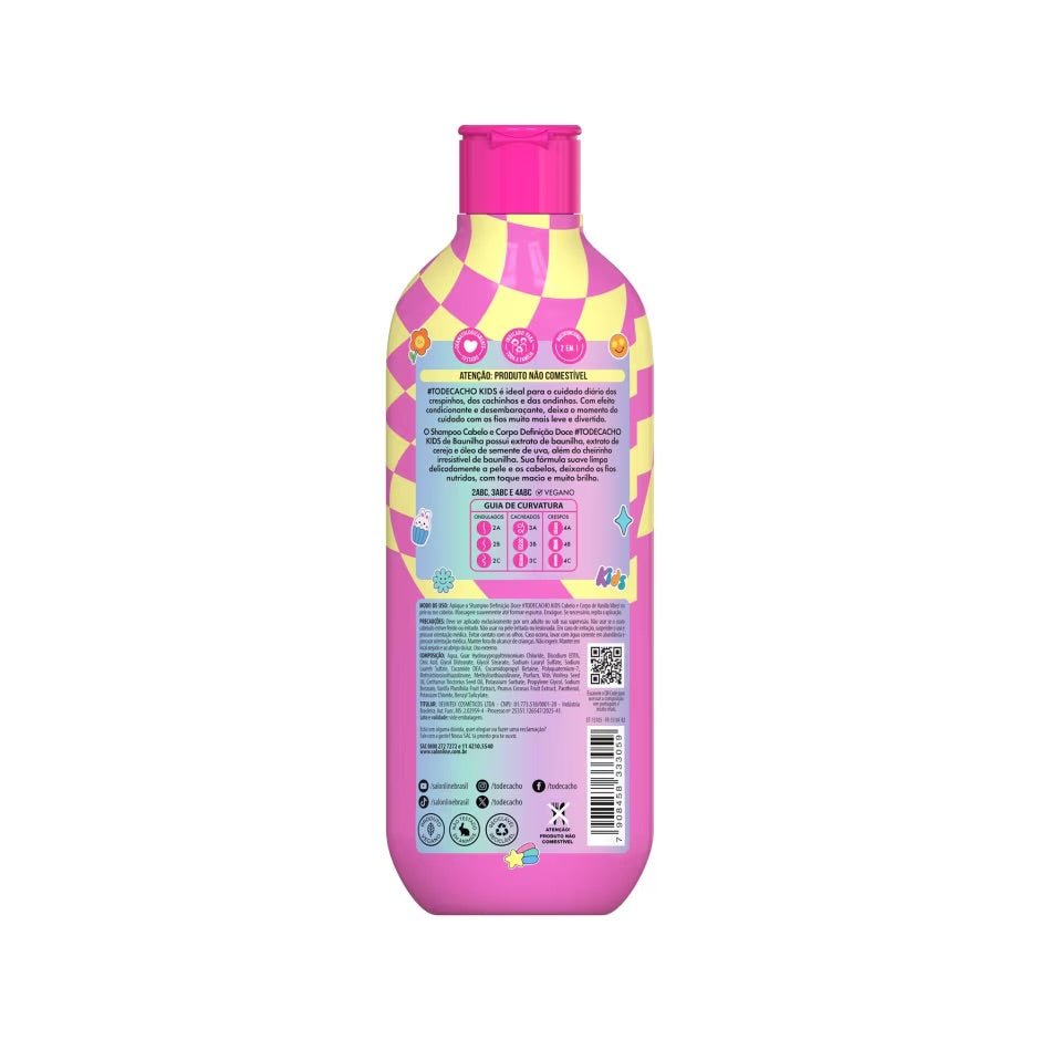 Kit Shampoo 300ml + Creme Multifuncional 300ml #todecacho Kids Vanilla Vibes!