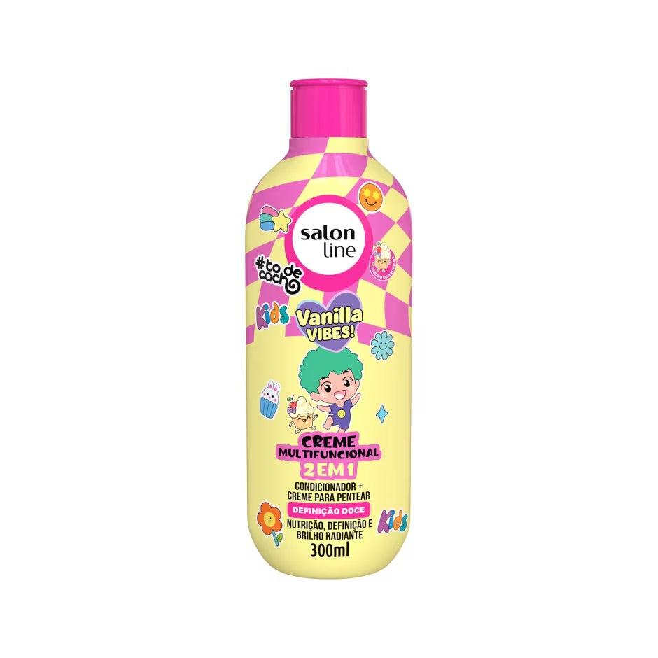 Kit Shampoo 300ml + Creme Multifuncional 300ml #todecacho Kids Vanilla Vibes!