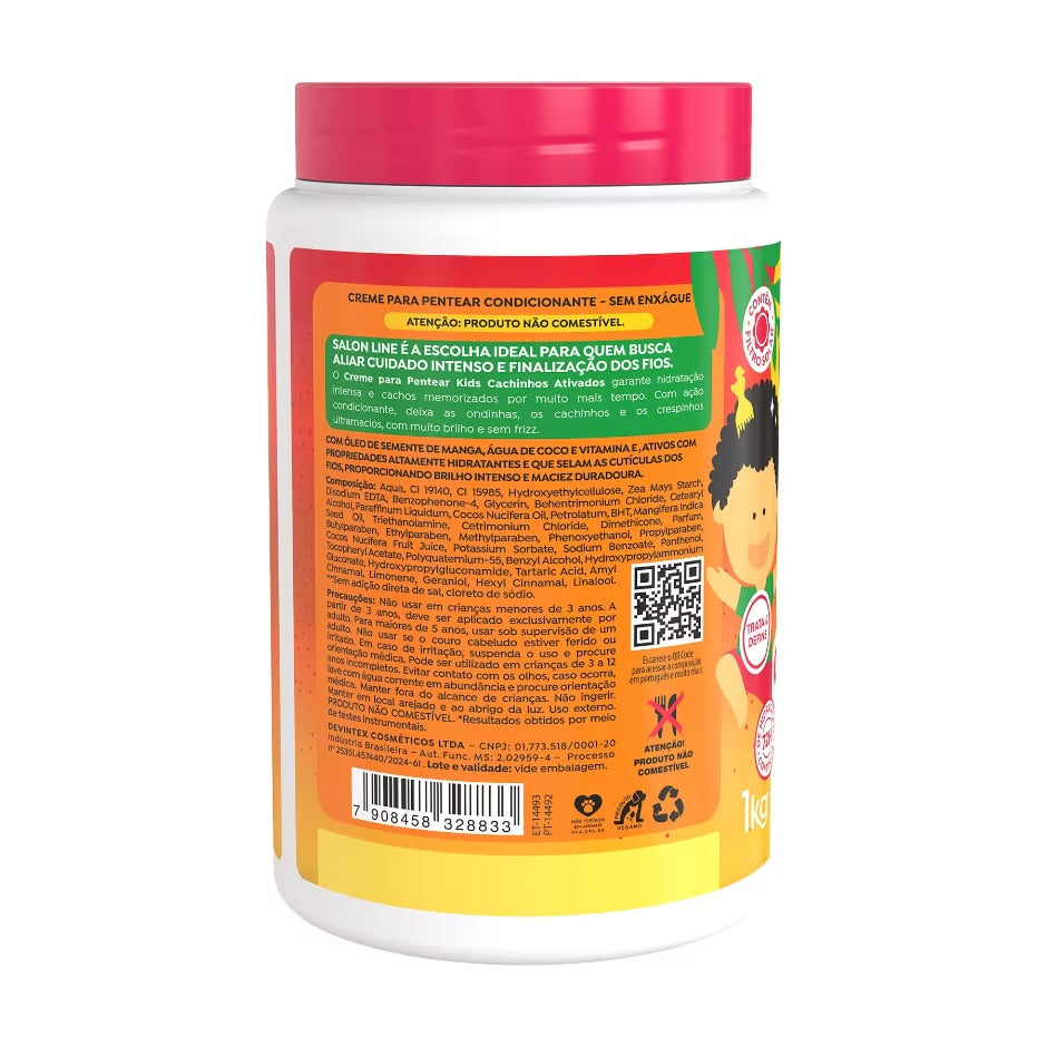 Crema para Peinar Manga Kids Cachinhos Ativados 1kg