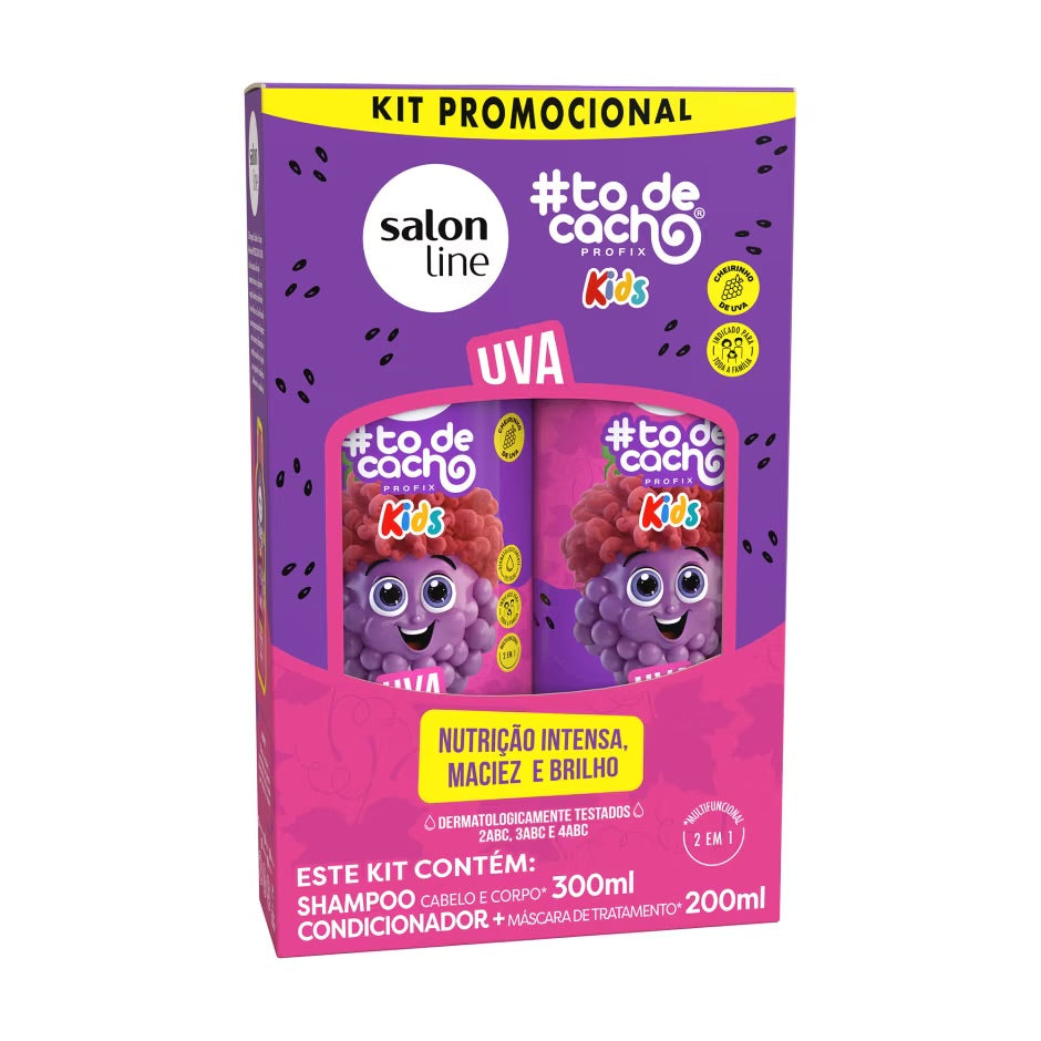 Kit Shampoo y acondicionador Uva #todecacho Kids