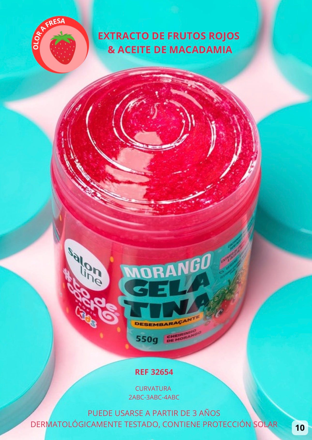 Gelatina Morango #todecacho Kids Desembaraçante 550g