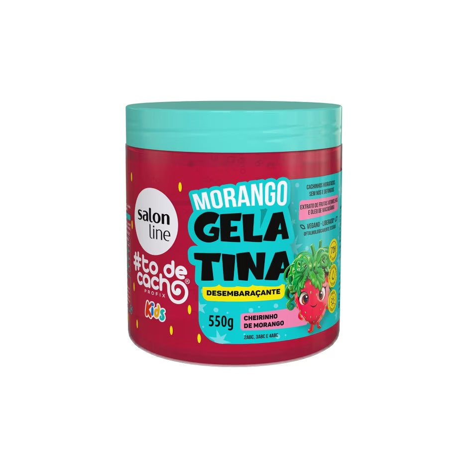 Gelatina Morango #todecacho Kids Desembaraçante 550g
