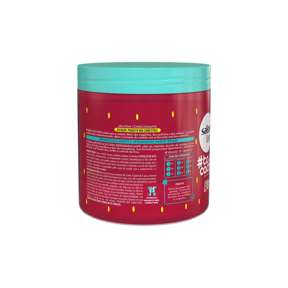 Gelatina Morango #todecacho Kids Desembaraçante 550g