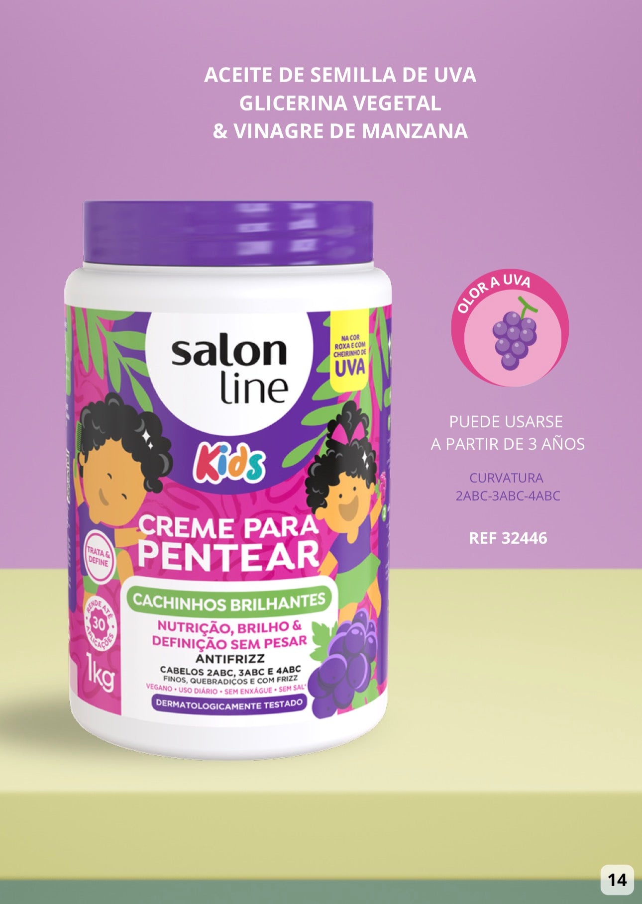 Crema para Peinar Kids Uva Salon Line 1kg