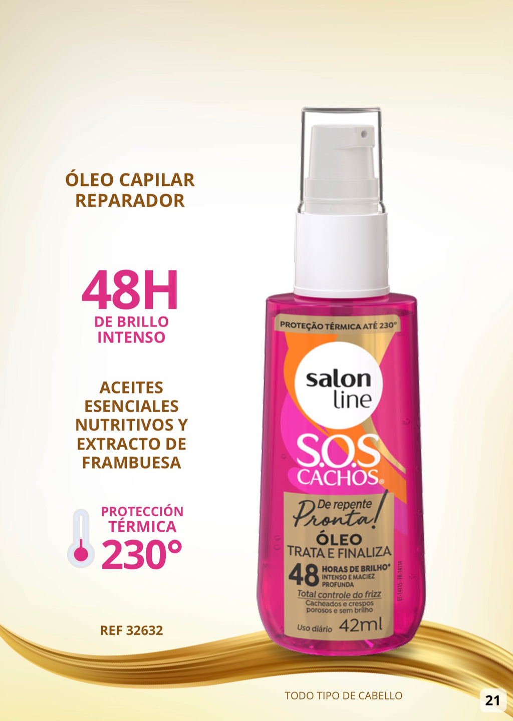 Óleo de tratamiento Salon Line Derepente pronta 42ml