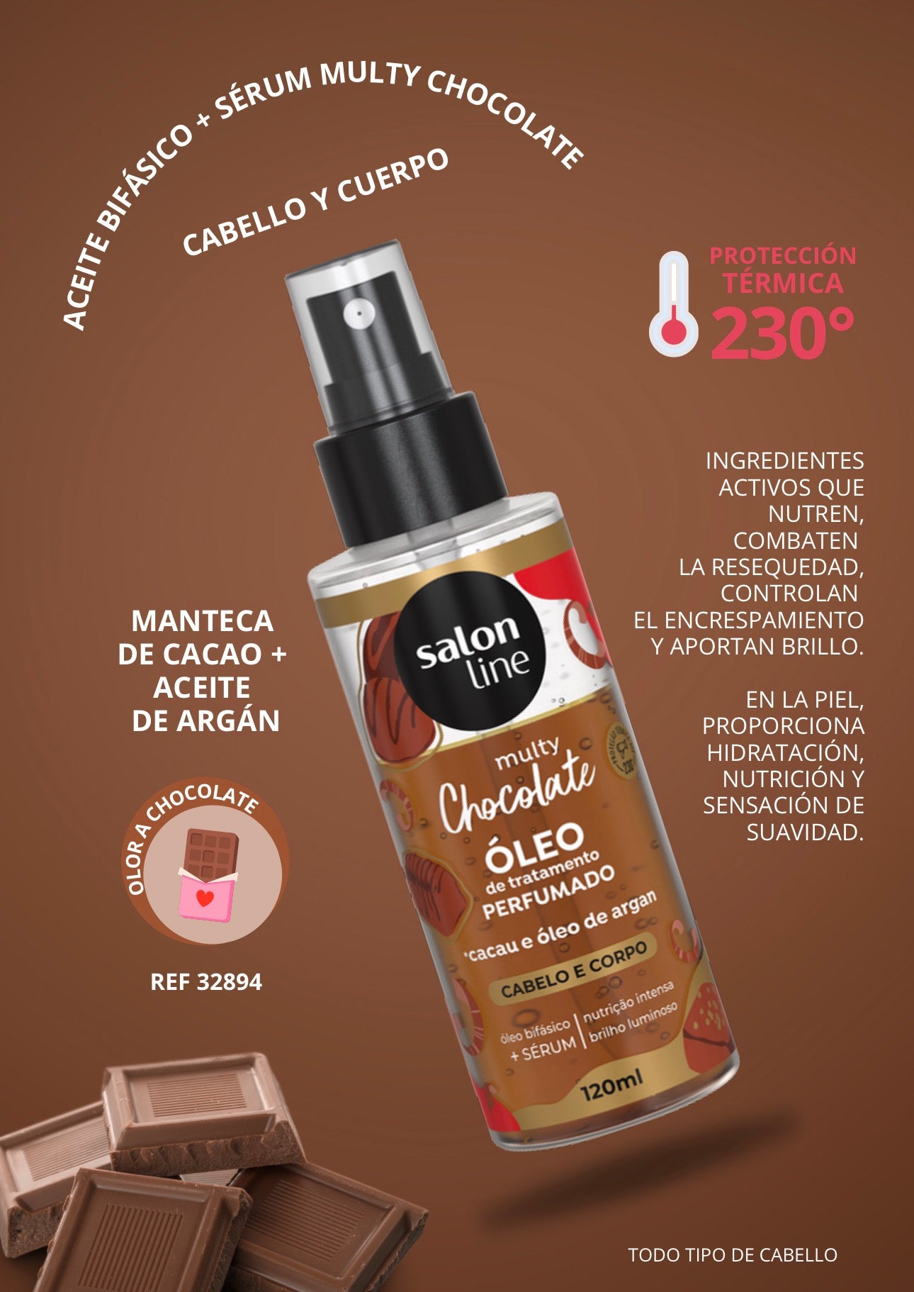 Oleo de tratamento perfumado Chocolate 120ml