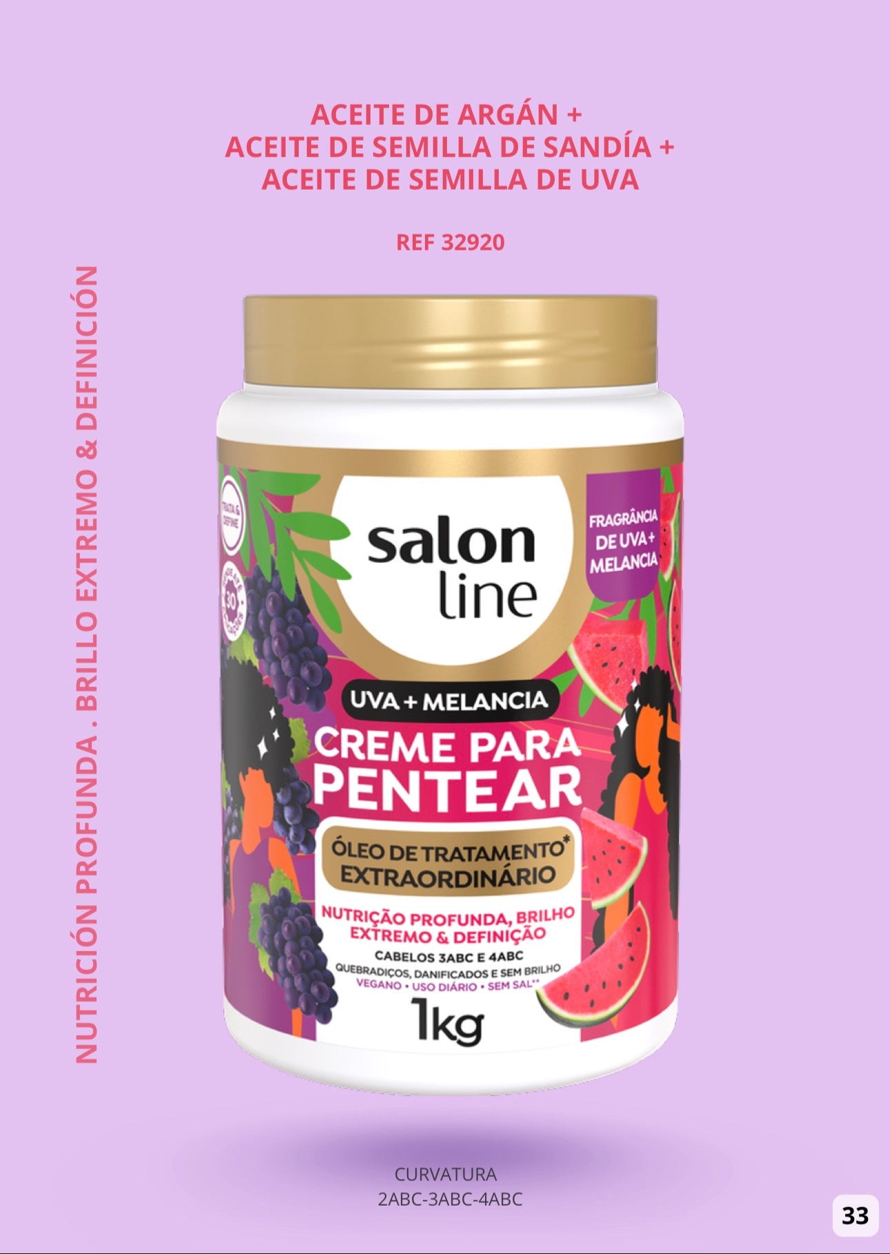 Crema para peinar Salon Line Uva + Sandía 1KG