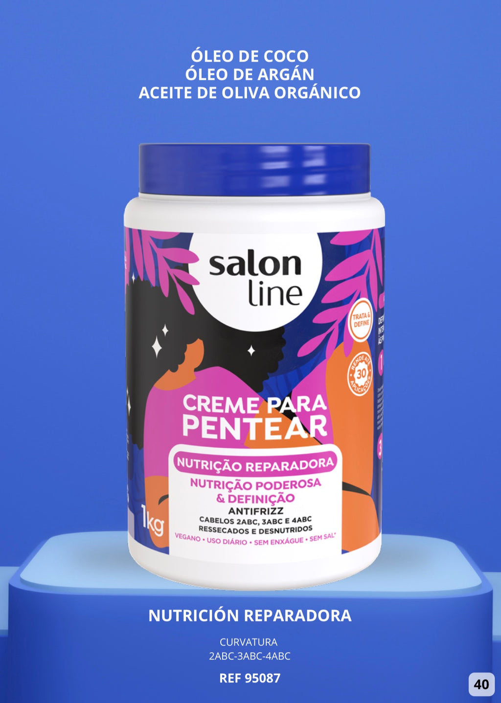 Crema para Peinar Nutrición Reparadora Salon Line 1kg
