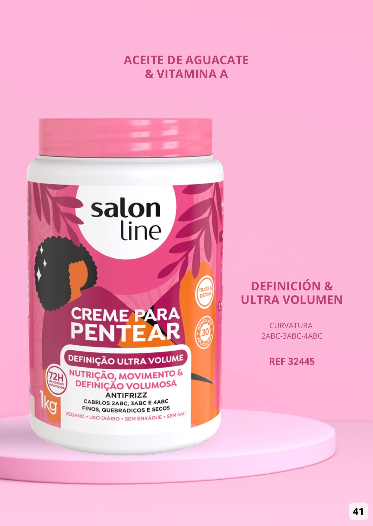 Crema para Peinar Definición Ultra Volumen Abacate Salon Line 1kg