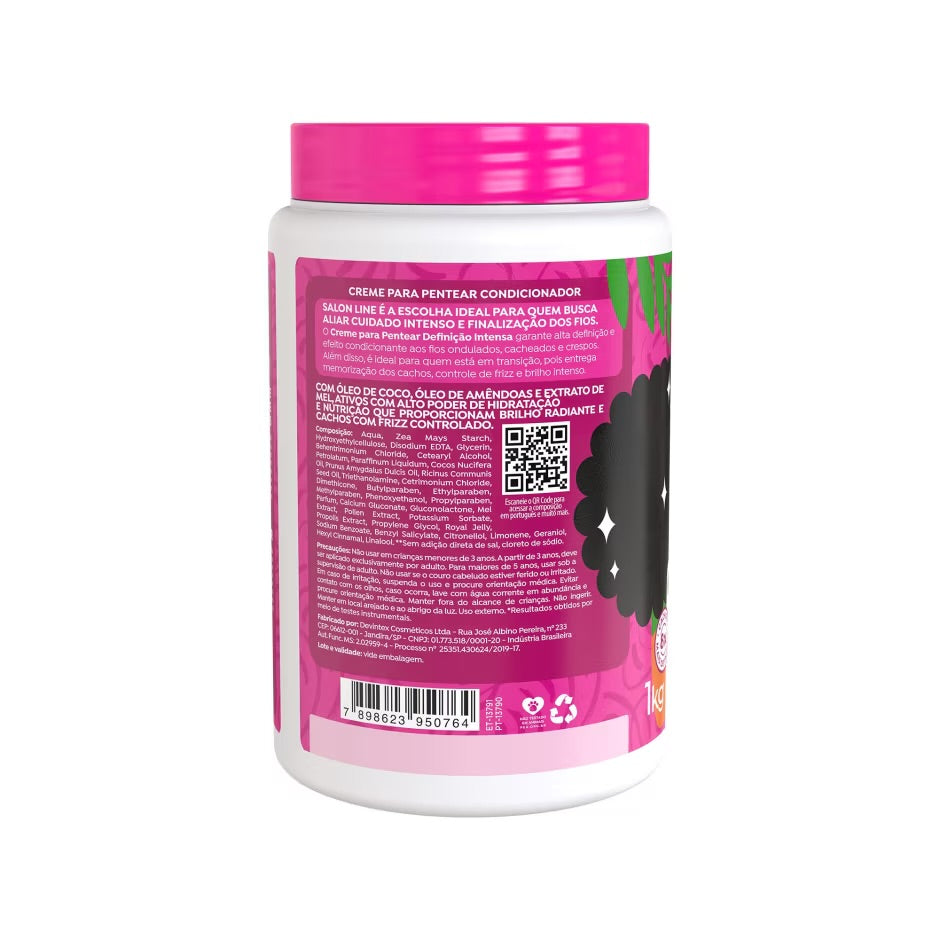 Salon Line Creme Para Pentear Definición Intensa - Reverso completo