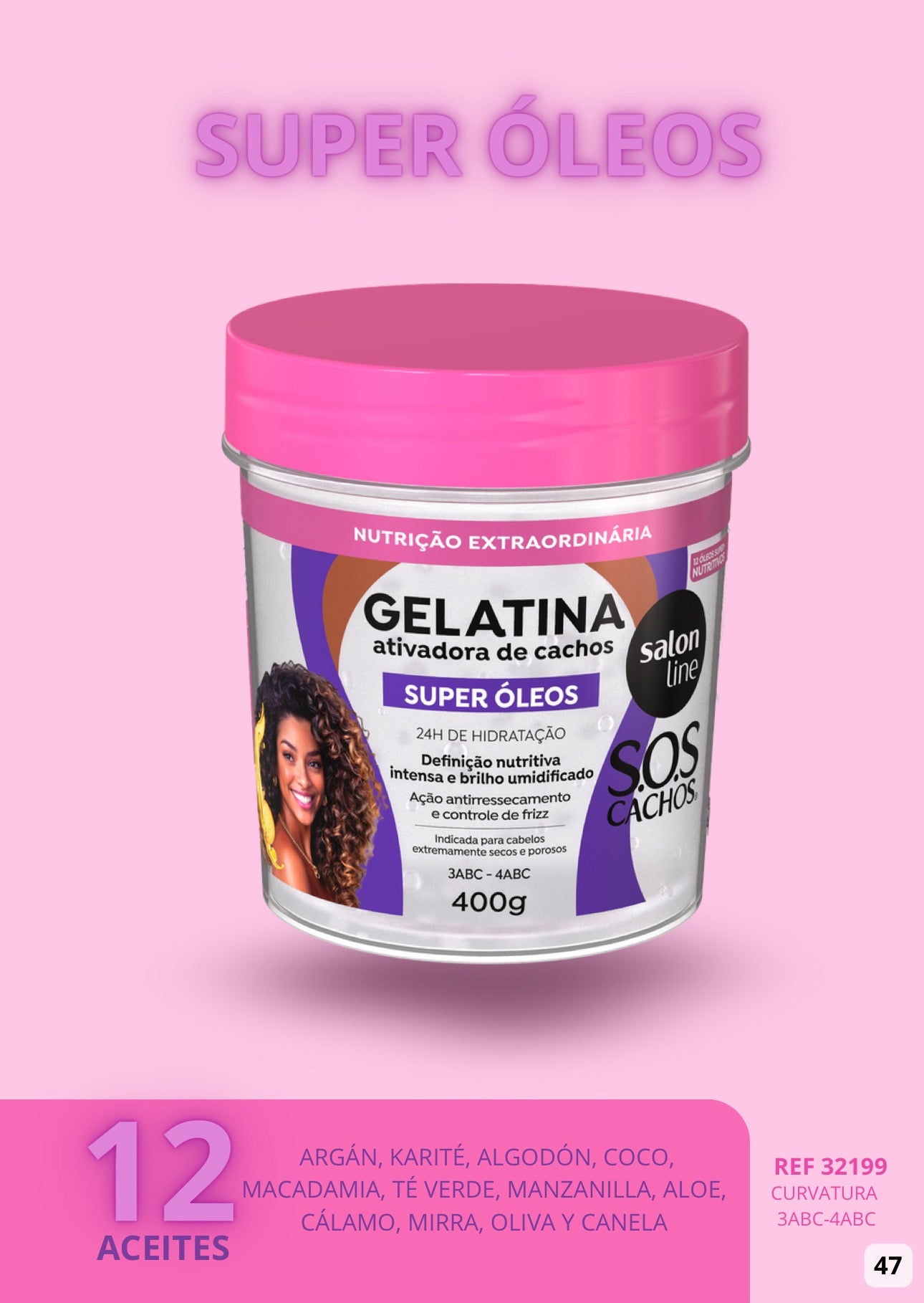 Gelatina Activadora Super Oleos SOS Cachos Salon Line 400gr