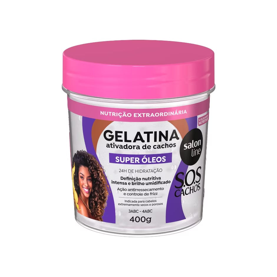 Gelatina Activadora Super Oleos SOS Cachos Salon Line 400gr