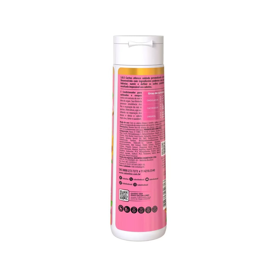 Condicionador SOS Cachos Mel e Óleo de Argan 300ml