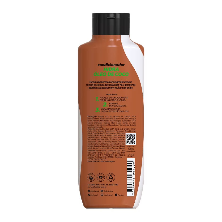 Kit Shampoo e Condicionador Hidra Óleo de Coco Salon Line 300ml