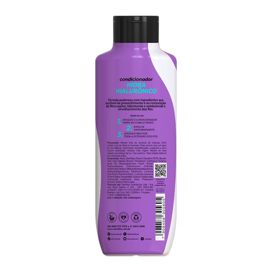Kit Shampoo e Condicionador Hidra Hialurônico Salon Line 300ml