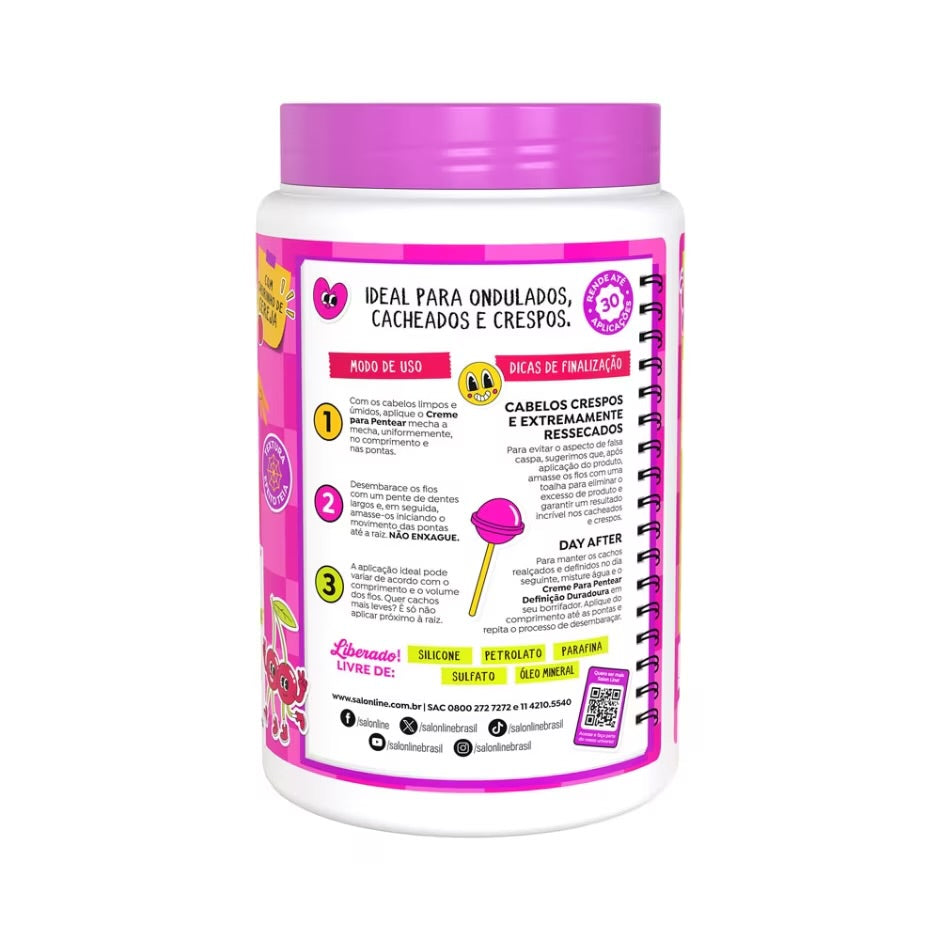Creme Para Pentear Definição Duradoura Cachos à Prova 1kg