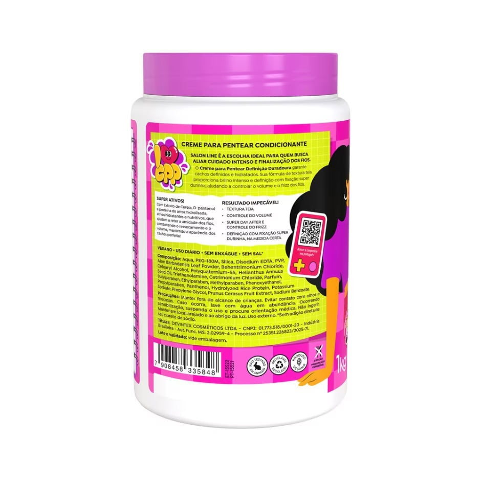Creme Para Pentear Definição Duradoura Cachos à Prova 1kg