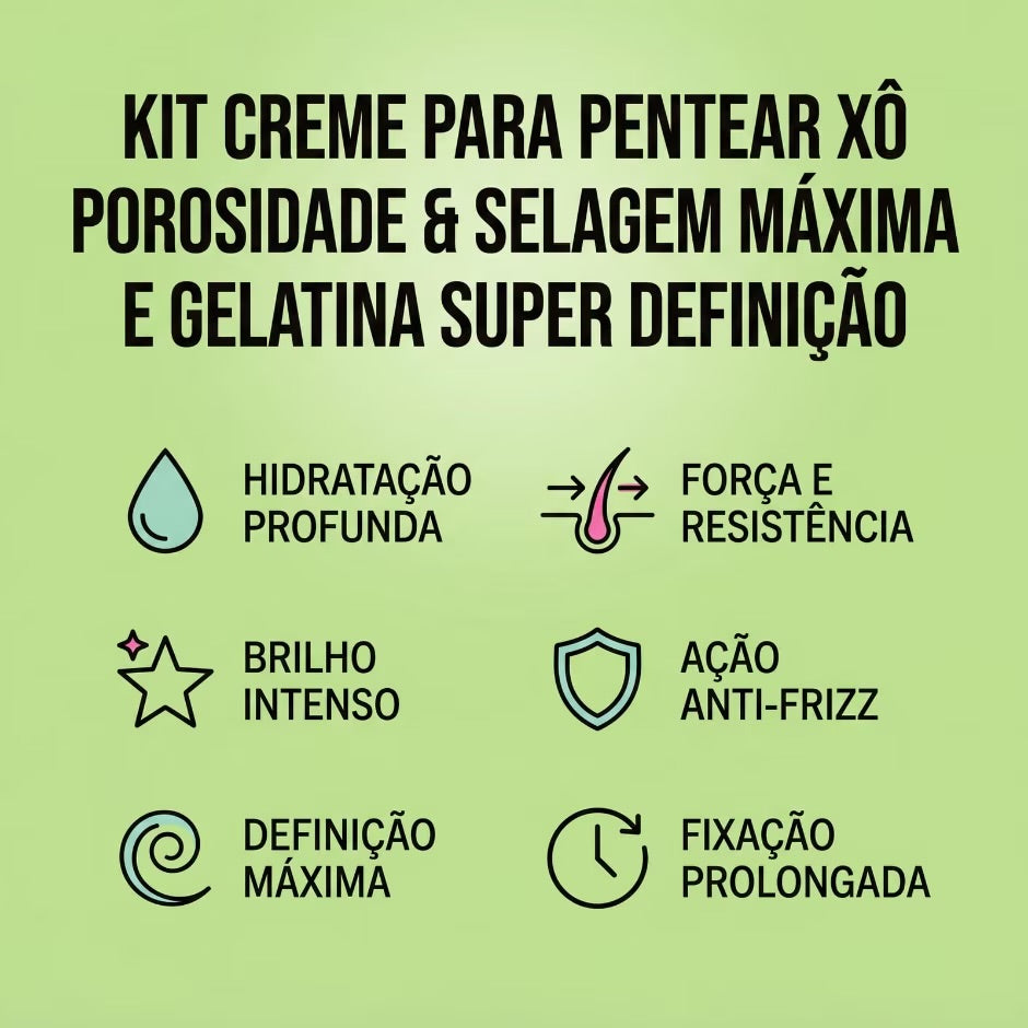 Dúo Rizos Salon Line – Creme Xô Porosidade + Gelatina Super Definición 14X