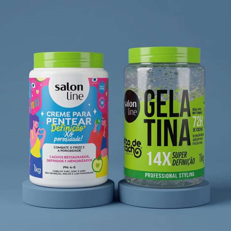 Dúo Rizos Salon Line – Creme Xô Porosidade + Gelatina Super Definición 14X
