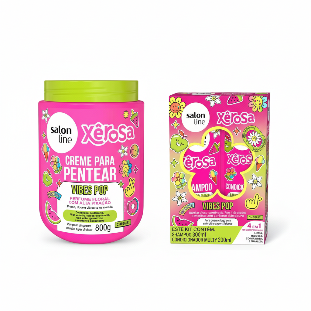 Kit Vibes Pop Salon Line - Crema para peinar 800gr y Kit 2 piezas