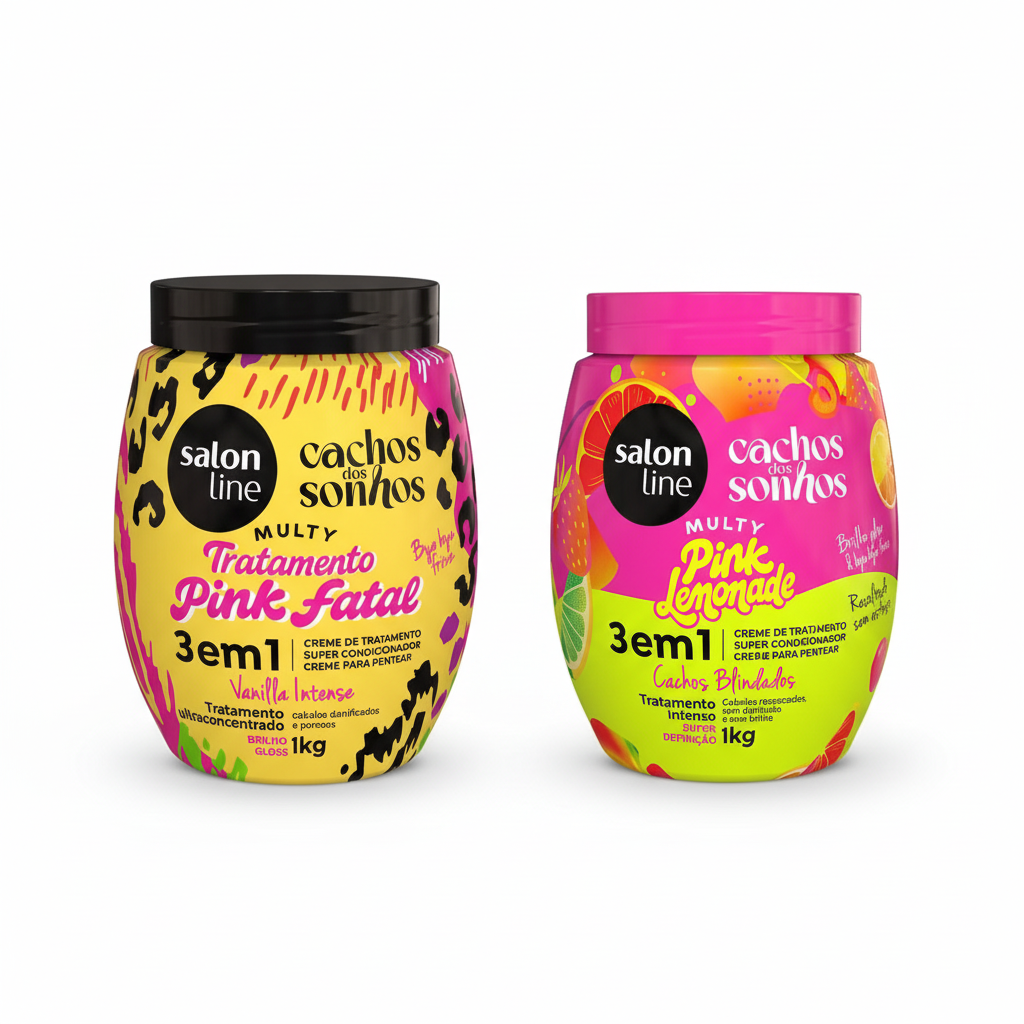 Dúo Salon Line Pink Fatal y Pink Lemonade de 1 kg sobre fondo blanco