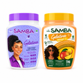 Gelatina Samba Super Definição y Gelatina Samba Manga, dos tarros de 1 kg sobre fondo blanco